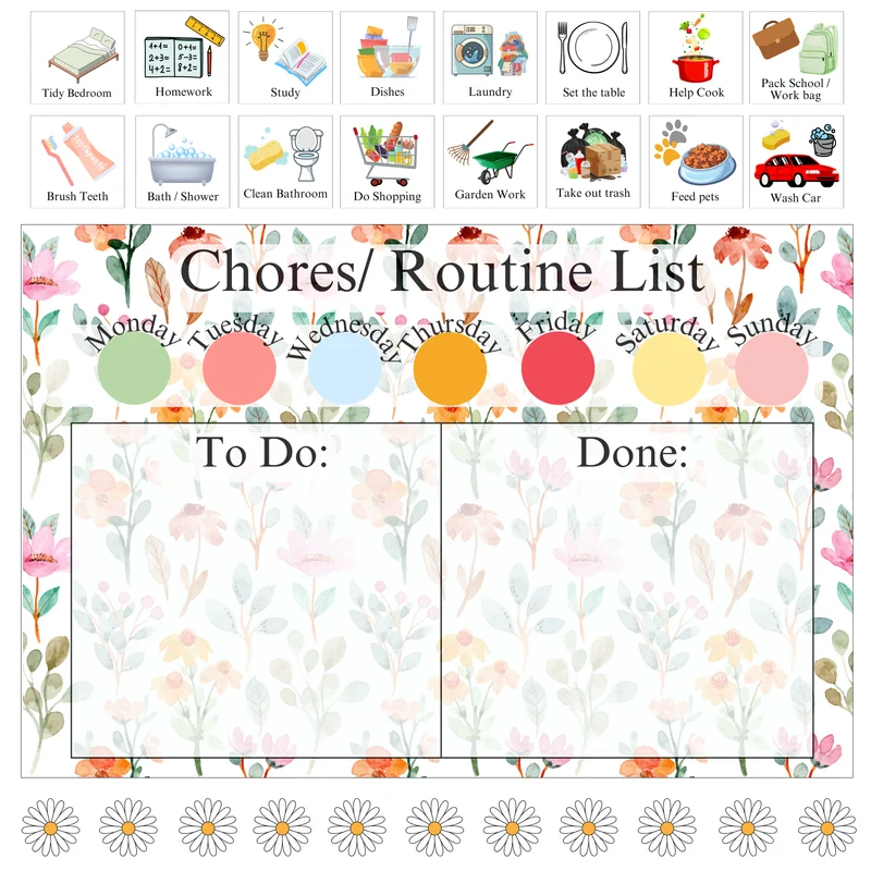 Colour Flower Chores/ Routine List