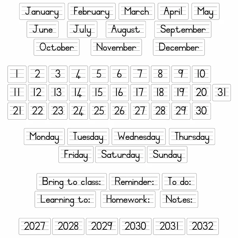 Foundation Calendar Magnet Set