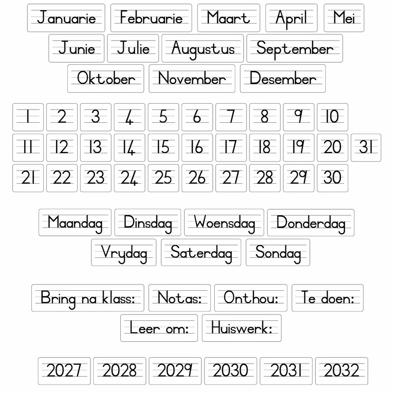 Foundation Calendar Magnet Set