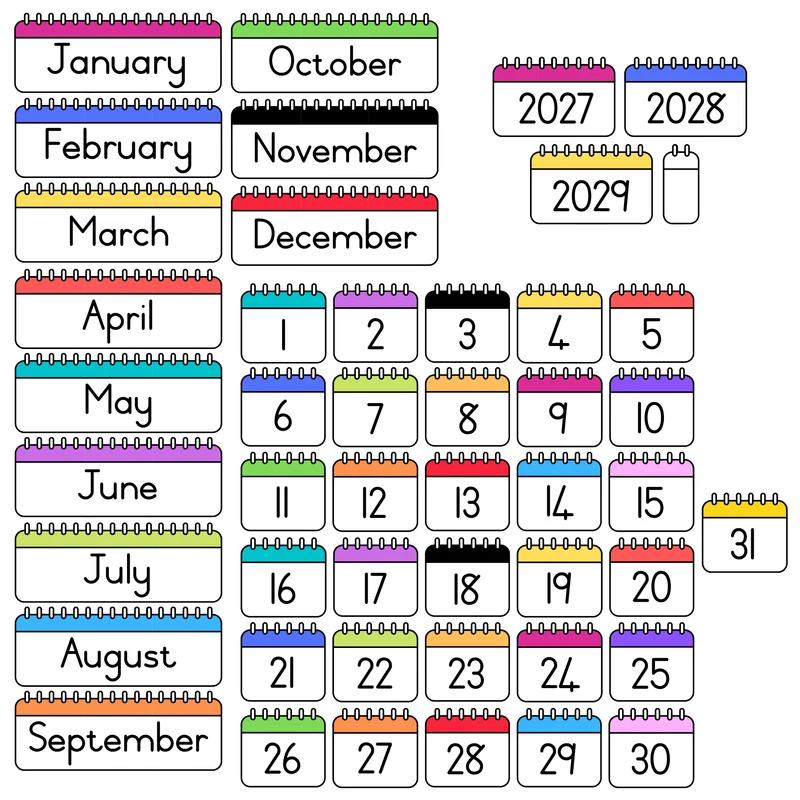 Ring Calendar Magnet Set