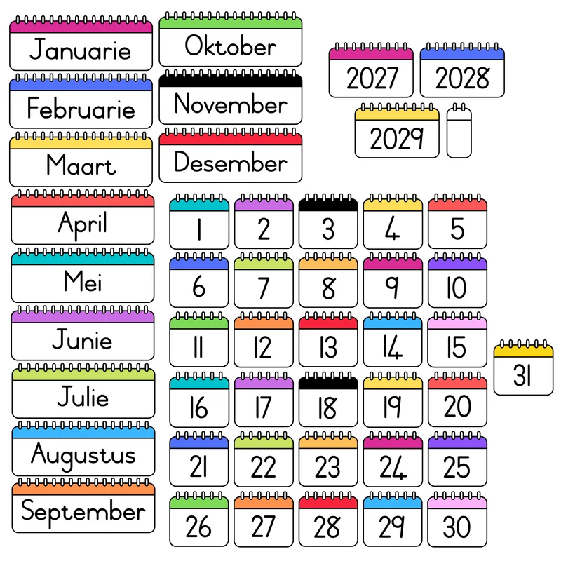 Ring Calendar Magnet Set