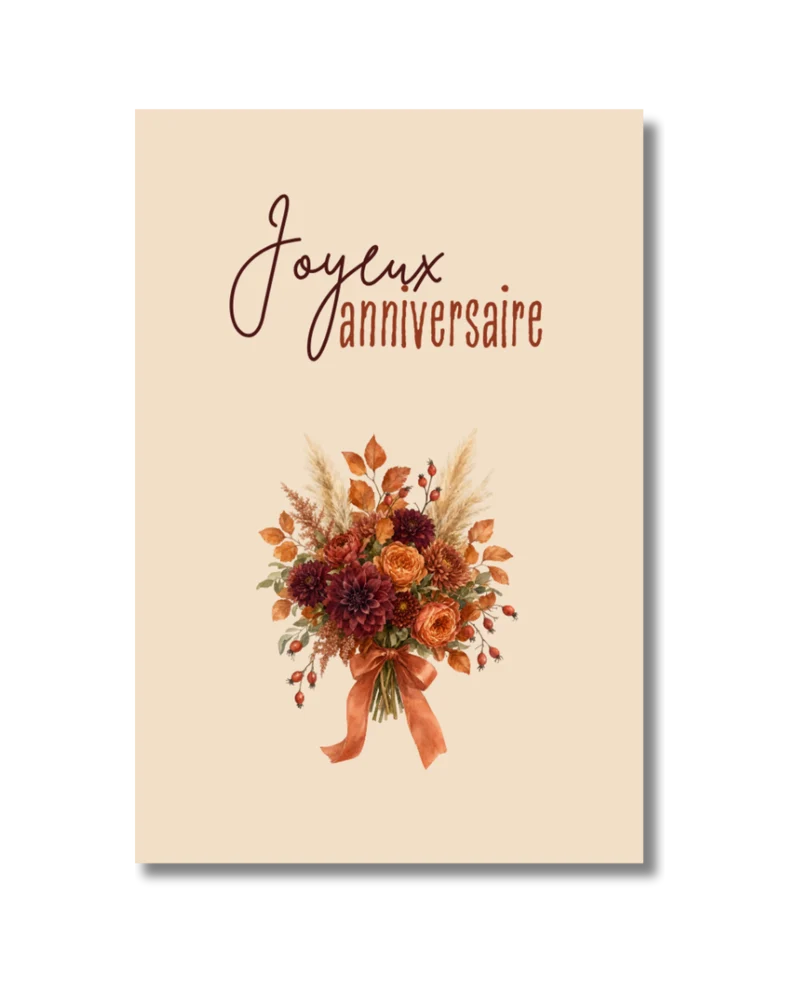 Joyeux anniversaire (bouquet thème automne)