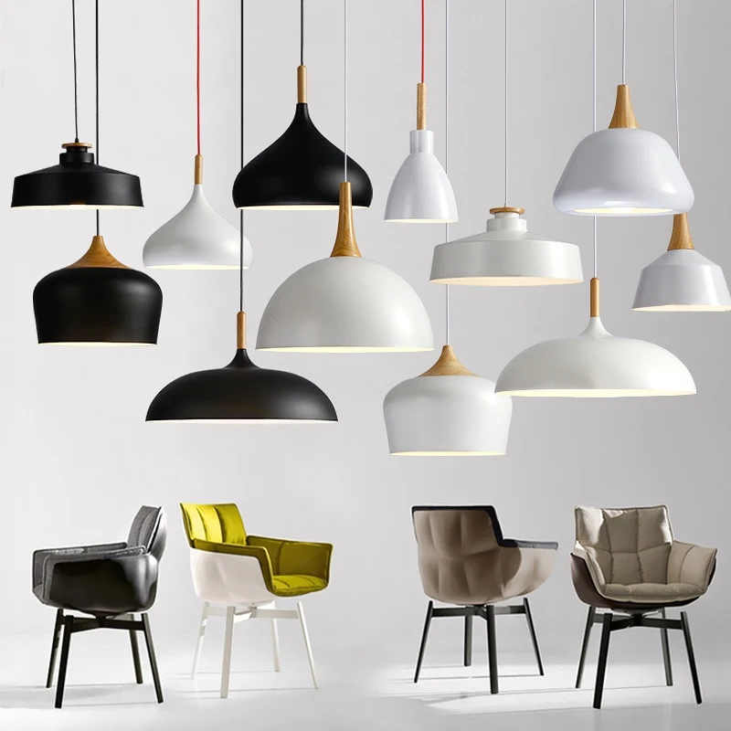 Lampes suspendu Aluminium luminaire en bois