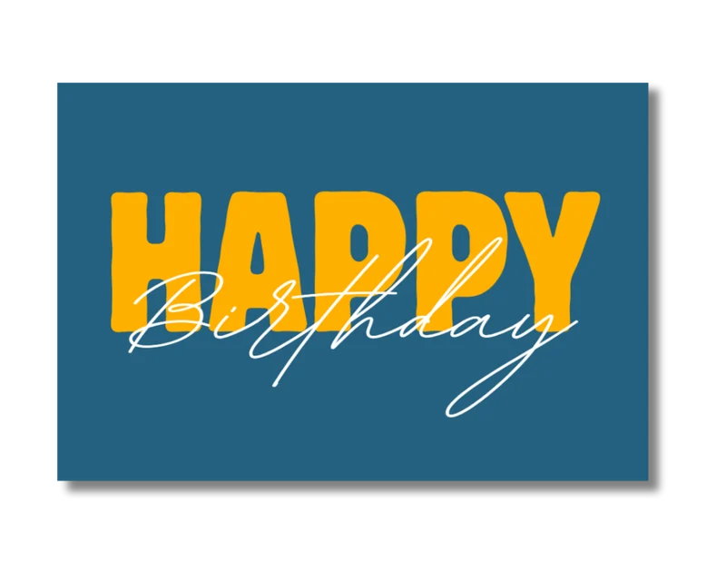 Happy Birthday (bleu et jaune)