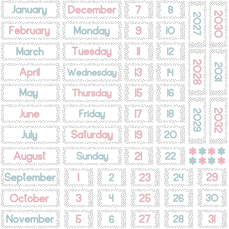 Polka Dot Calendar Magnets