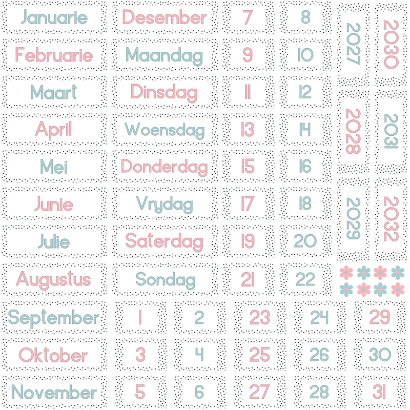 Polka Dot Calendar Magnets
