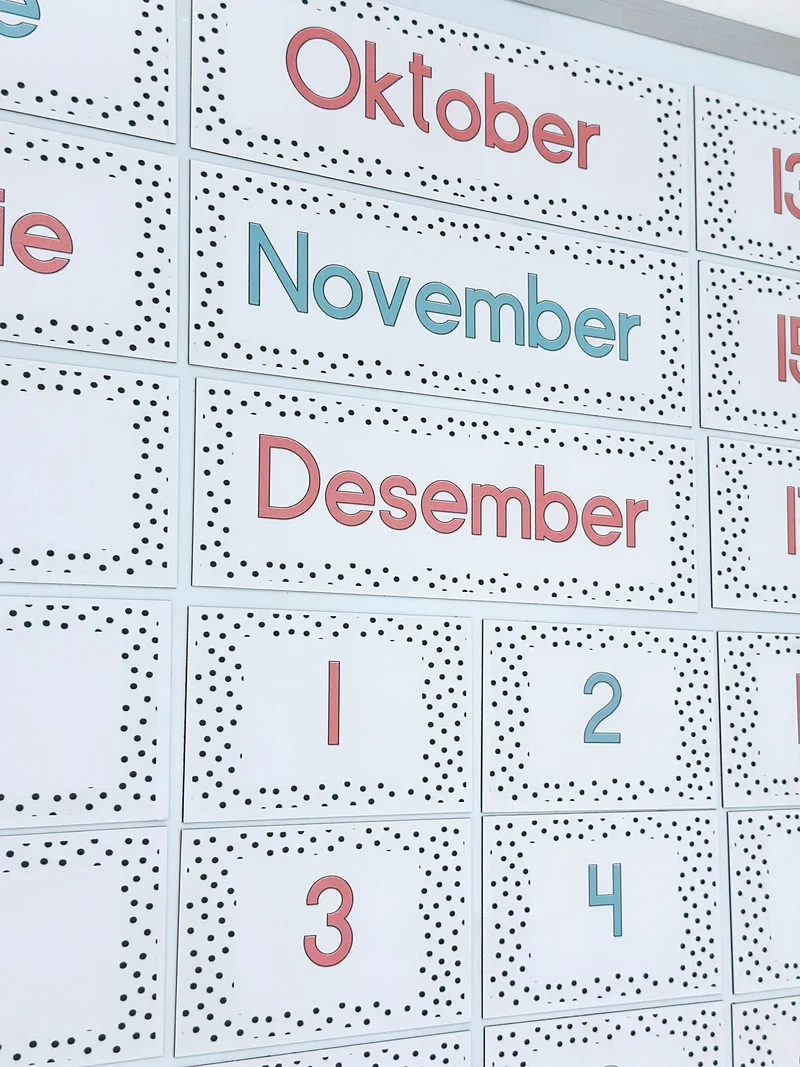 Polka Dot Calendar Magnets