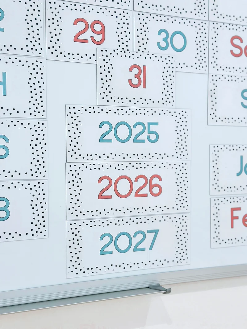 Polka Dot Calendar Magnets