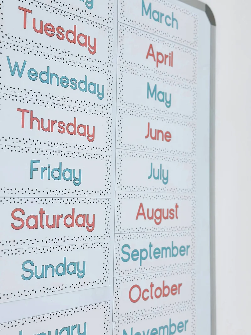 Polka Dot Calendar Magnets