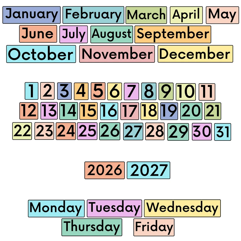 Colourful Calendar Magnets
