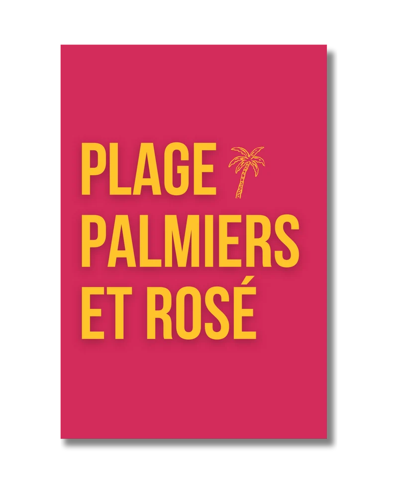 Plage palmiers et rosé