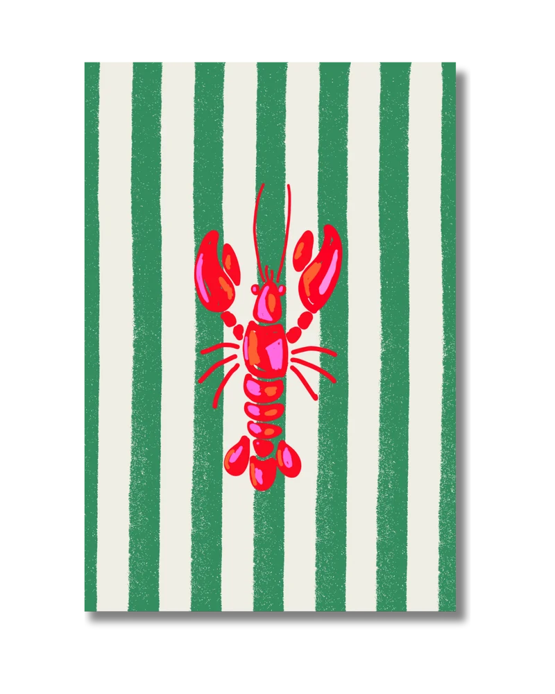 Homard - fond vert