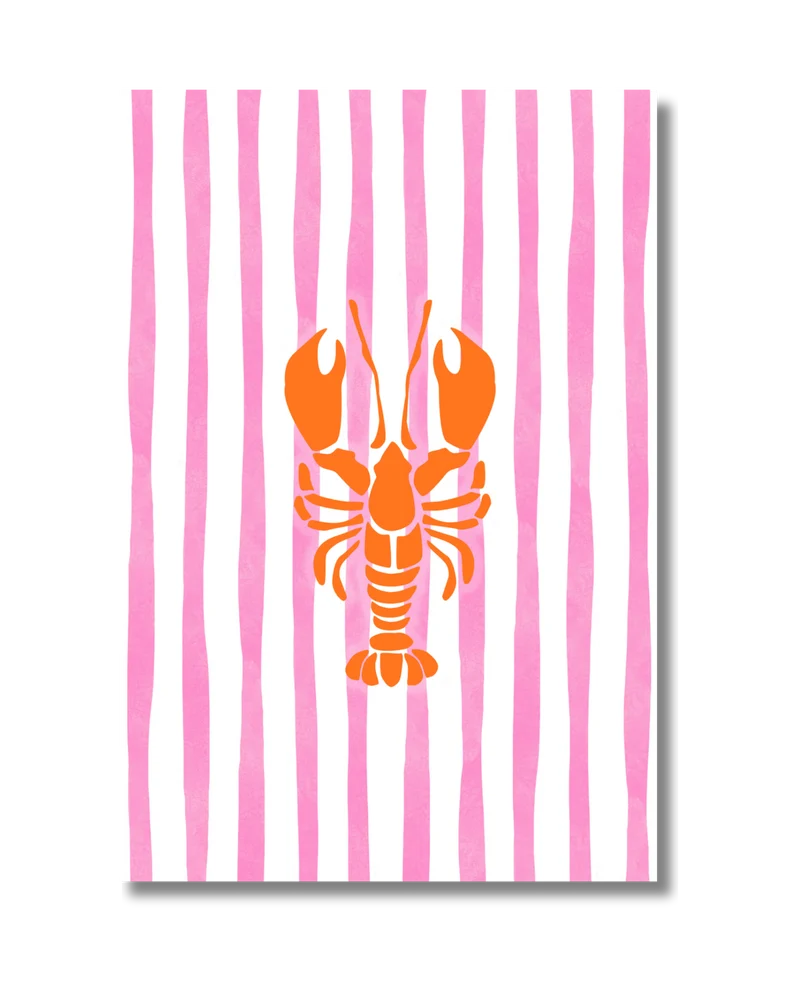 Homard - fond rose