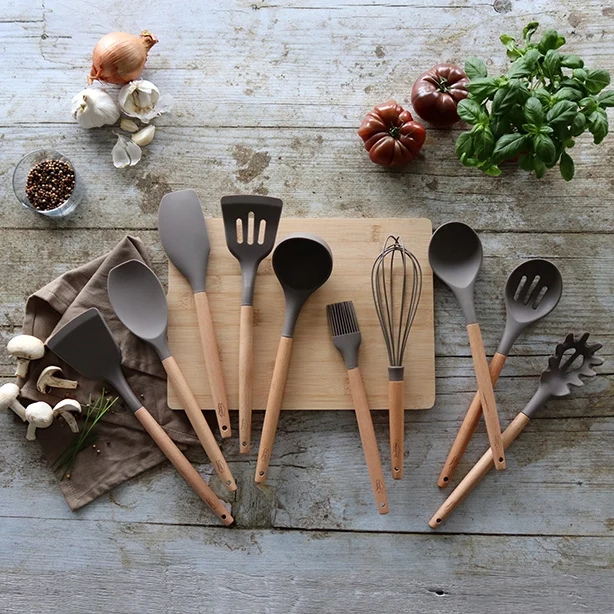 Siliconen lepelspatel met houten handvat - Eliott - Menastyl