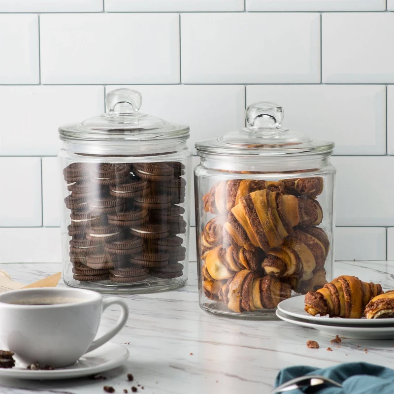 Kook Glass Kitchen Jars, 1/2 Gallon, Set of 2