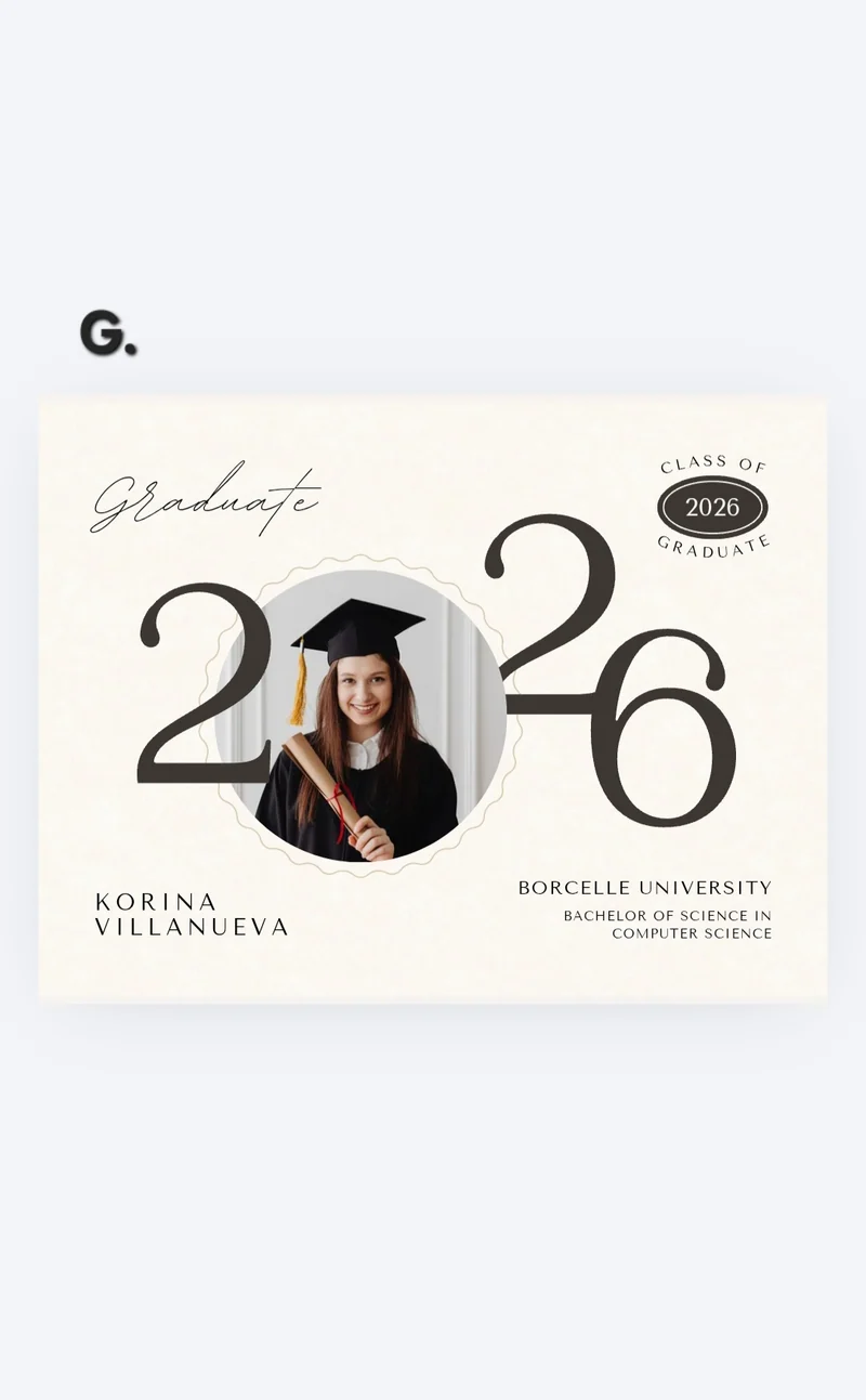 Graduation Card Photo Magnet 4" x 5.25"