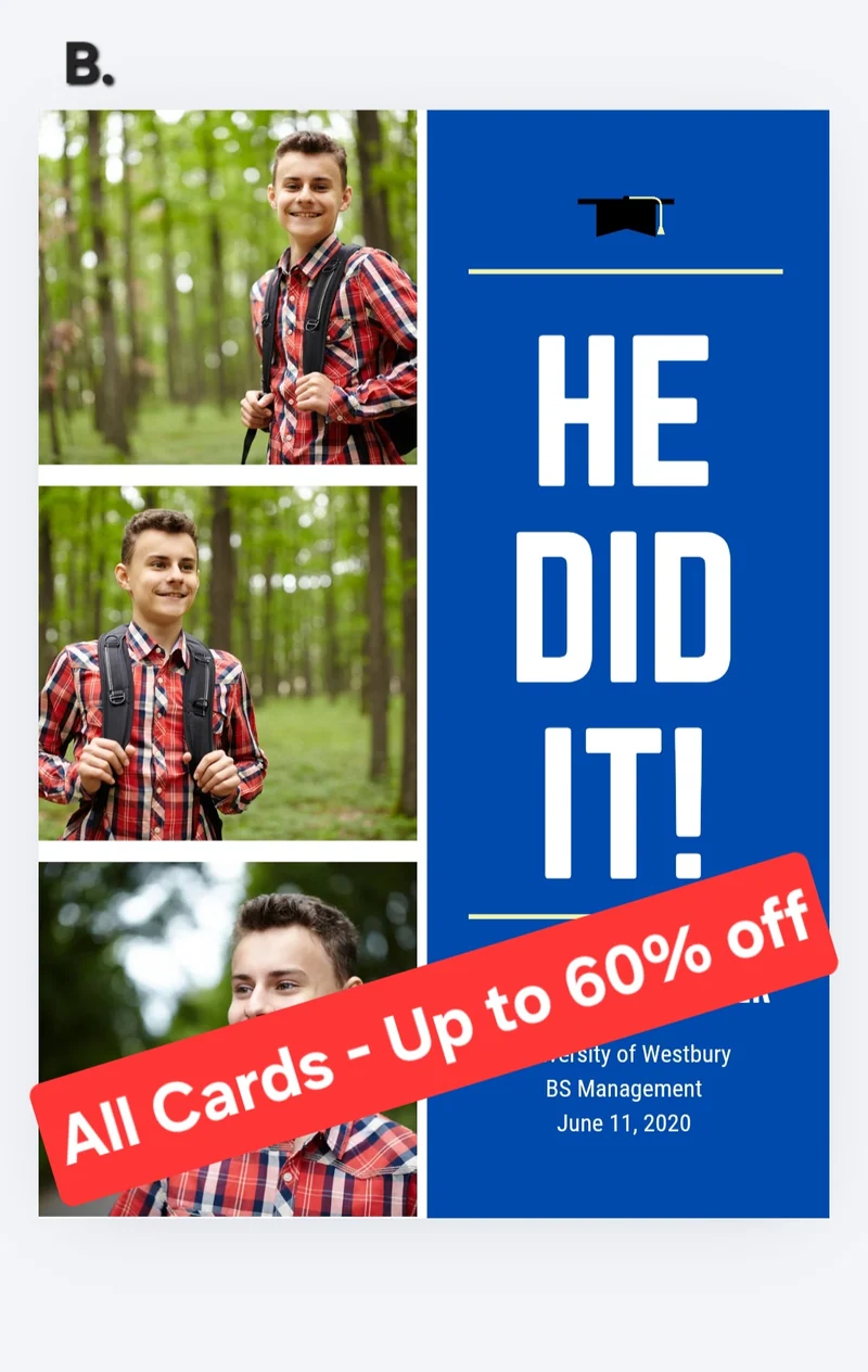 Graduation Card Photo Magnet 3.5" x 4"