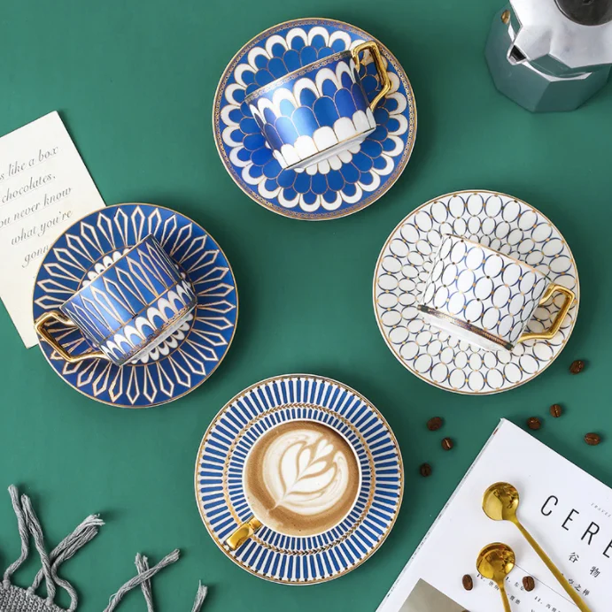 British Style Coffee Cup & Saucer Set (With Gift Box)