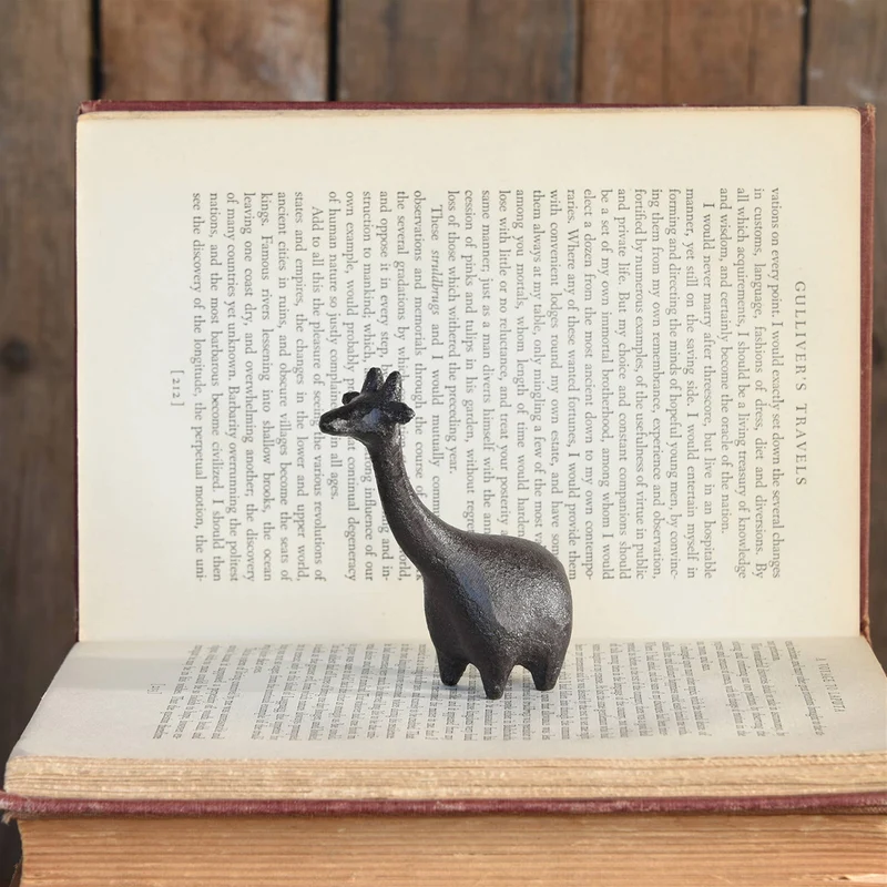 Botero Critter Giraffe, Cast Iron - Brown