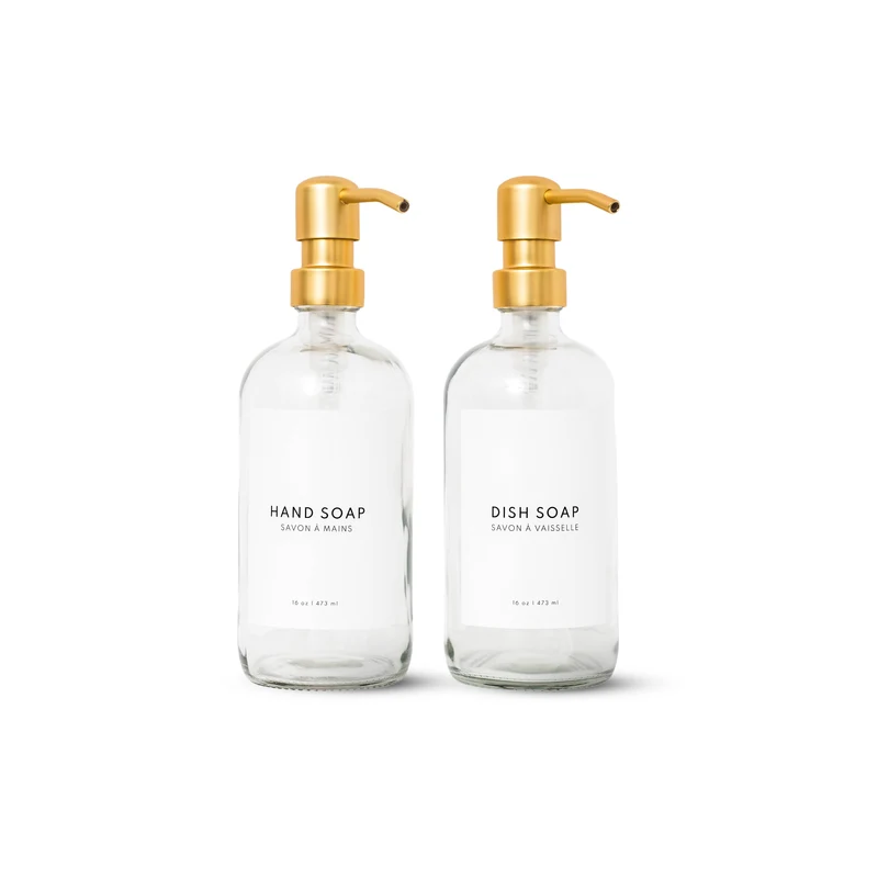 16 oz Clear Glass Soap Dispenser