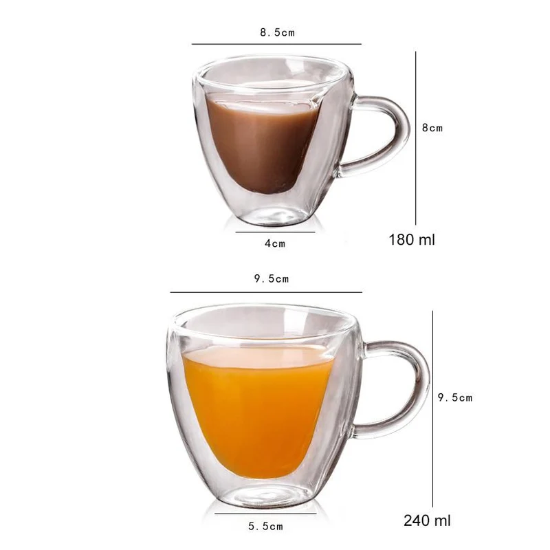 Tasse Transparent en Forme de Coeur