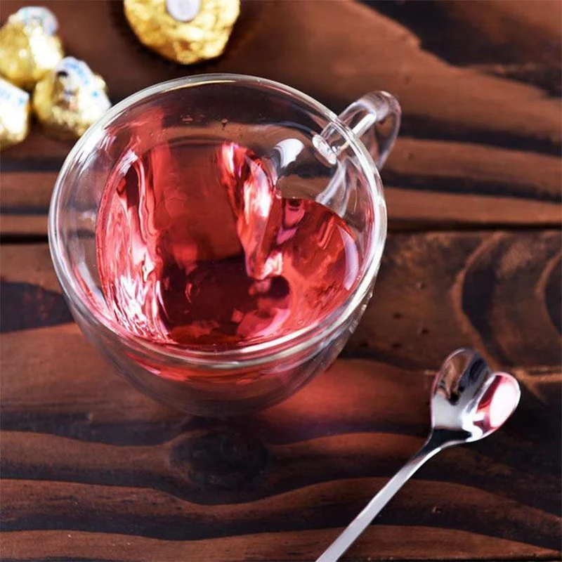 Tasse Transparent en Forme de Coeur