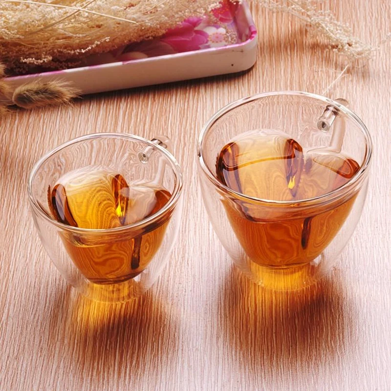 Tasse Transparent en Forme de Coeur