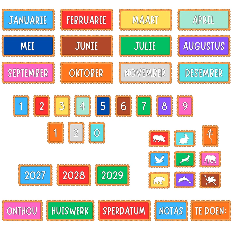 Zoo Cookie Inspired Calendar Magnet Set