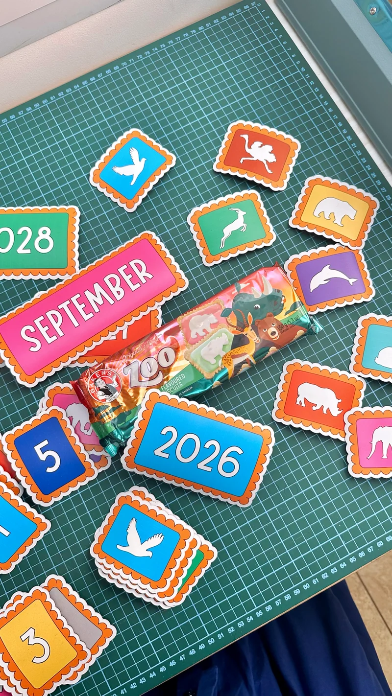 Zoo Cookie Inspired Calendar Magnet Set