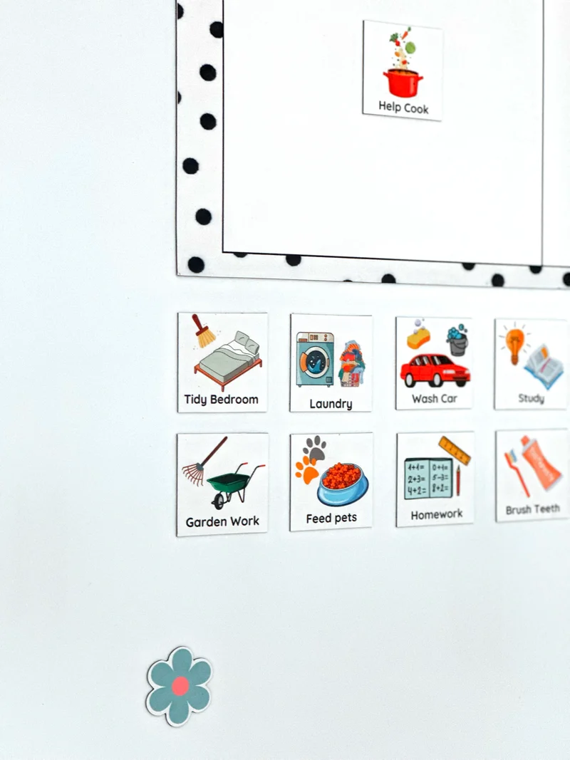 Polka Dot Chores/ Routine list Chart