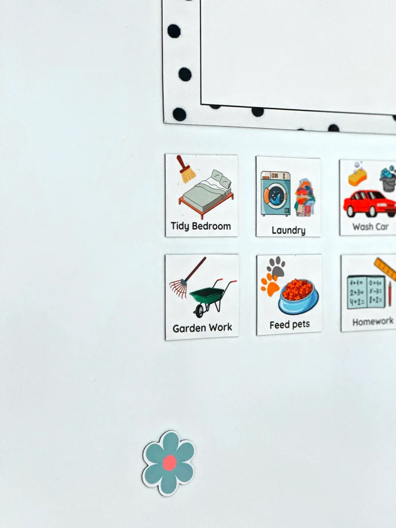 Polka Dot Chores/ Routine list Chart