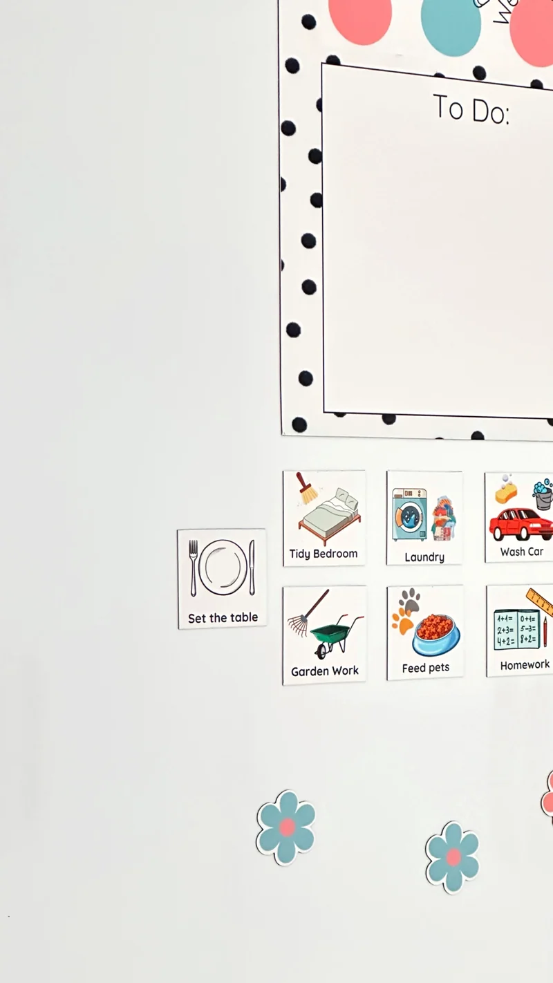 Polka Dot Chores/ Routine list Chart