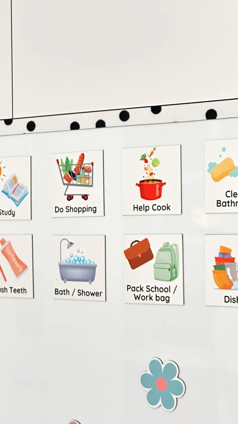 Polka Dot Chores/ Routine list Chart