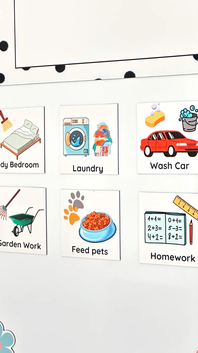 Polka Dot Chores/ Routine list Chart
