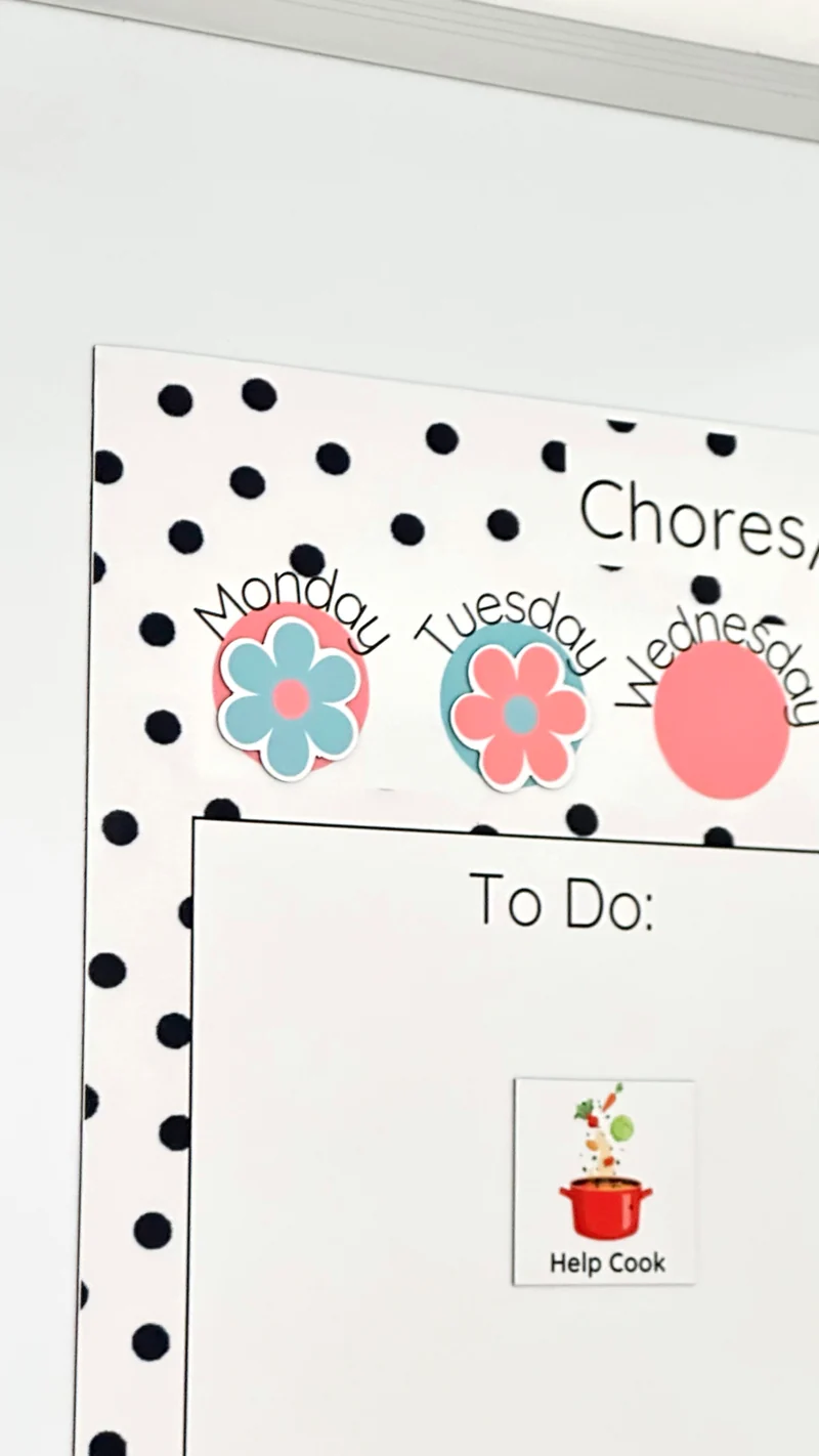 Polka Dot Chores/ Routine list Chart