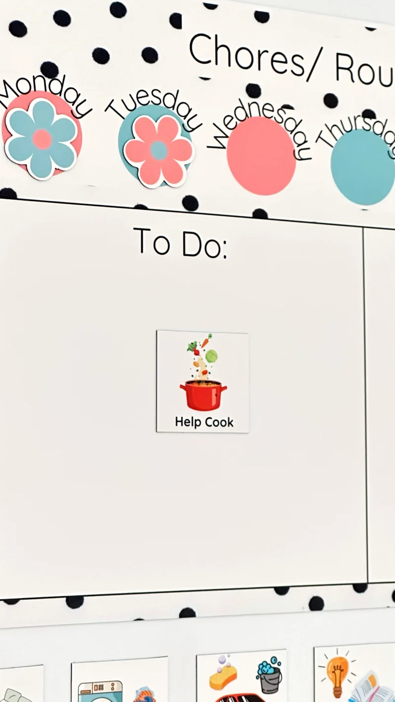 Polka Dot Chores/ Routine list Chart
