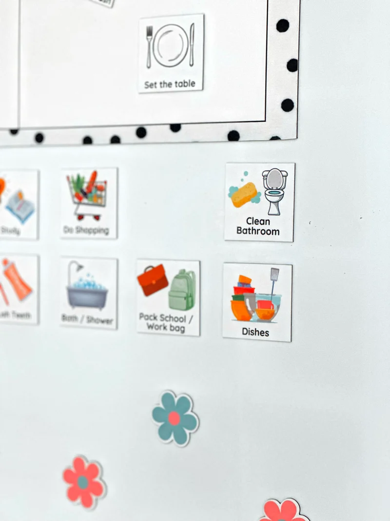 Polka Dot Chores/ Routine list Chart