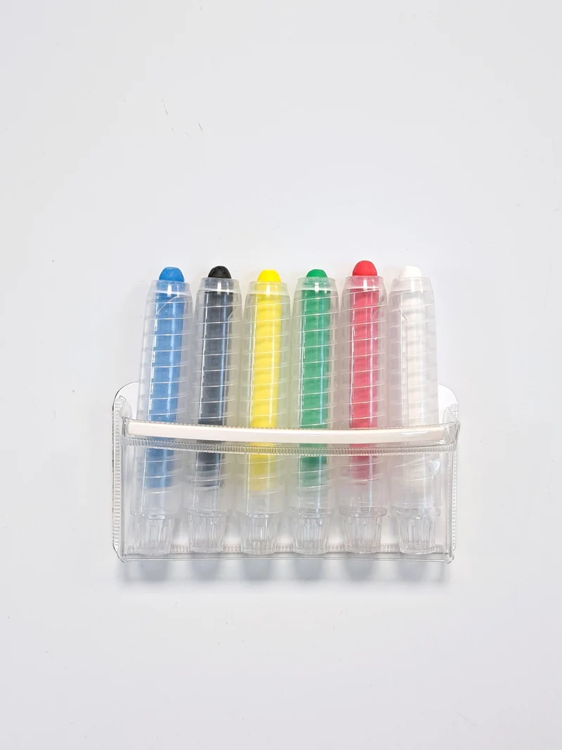 Lot de 6 craies rétractables avec pochette magnétique