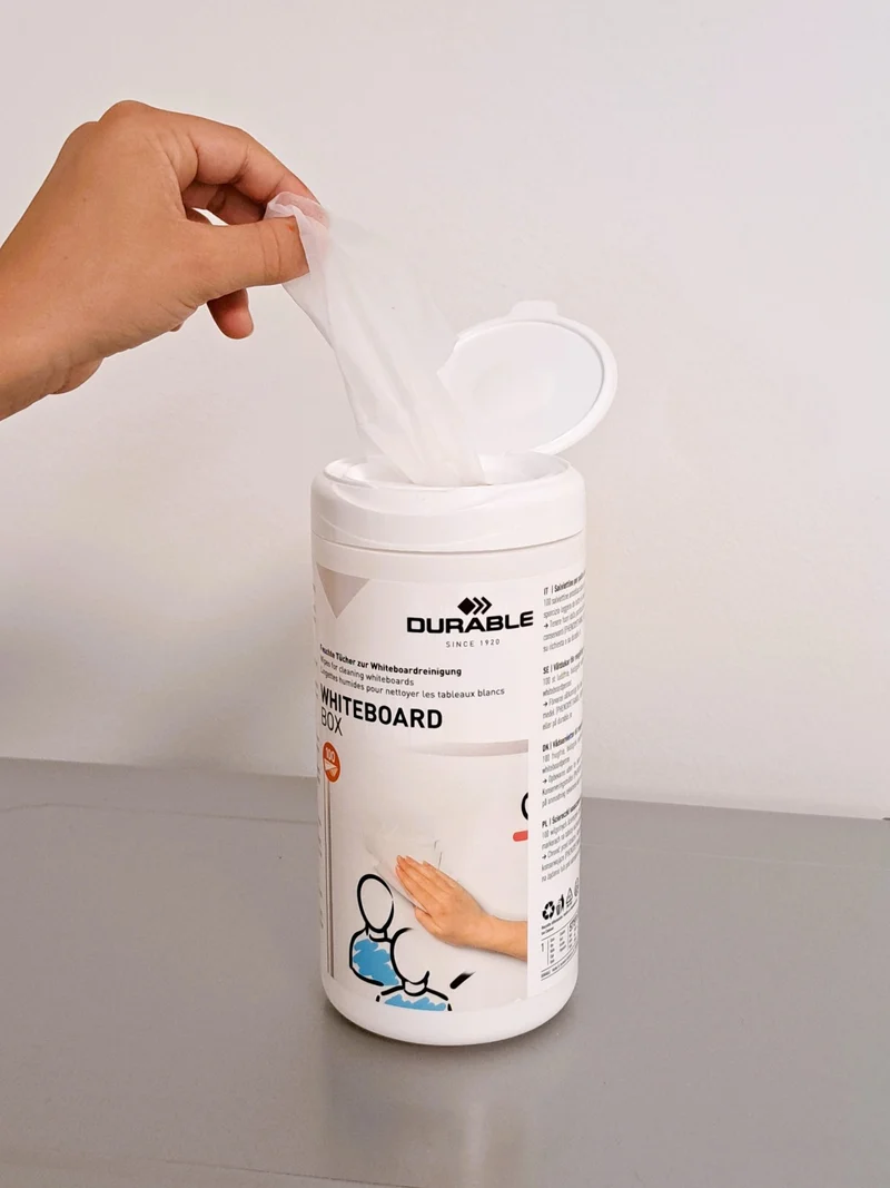 Lingettes humides nettoyantes pour tableaux blancs