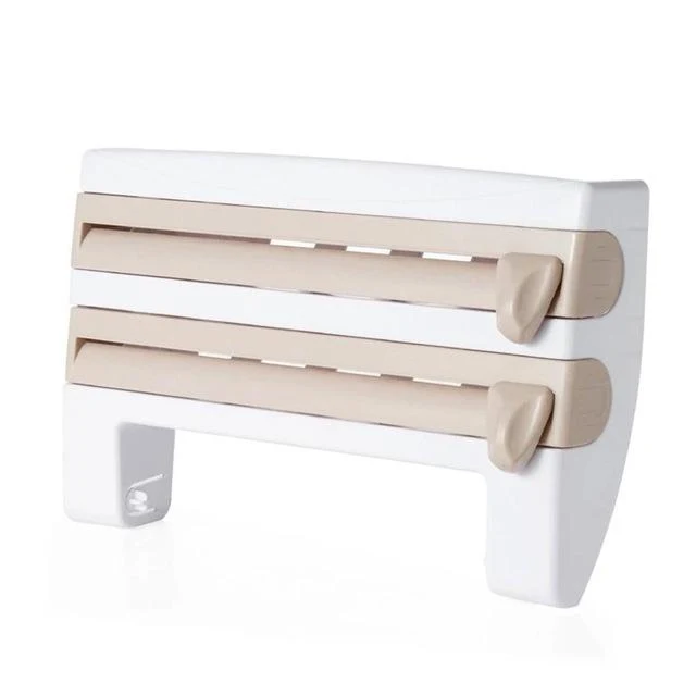 DISTRIBUTEUR PORTE-ROULEAU PAPIER DE CUISINE 4 EN 1