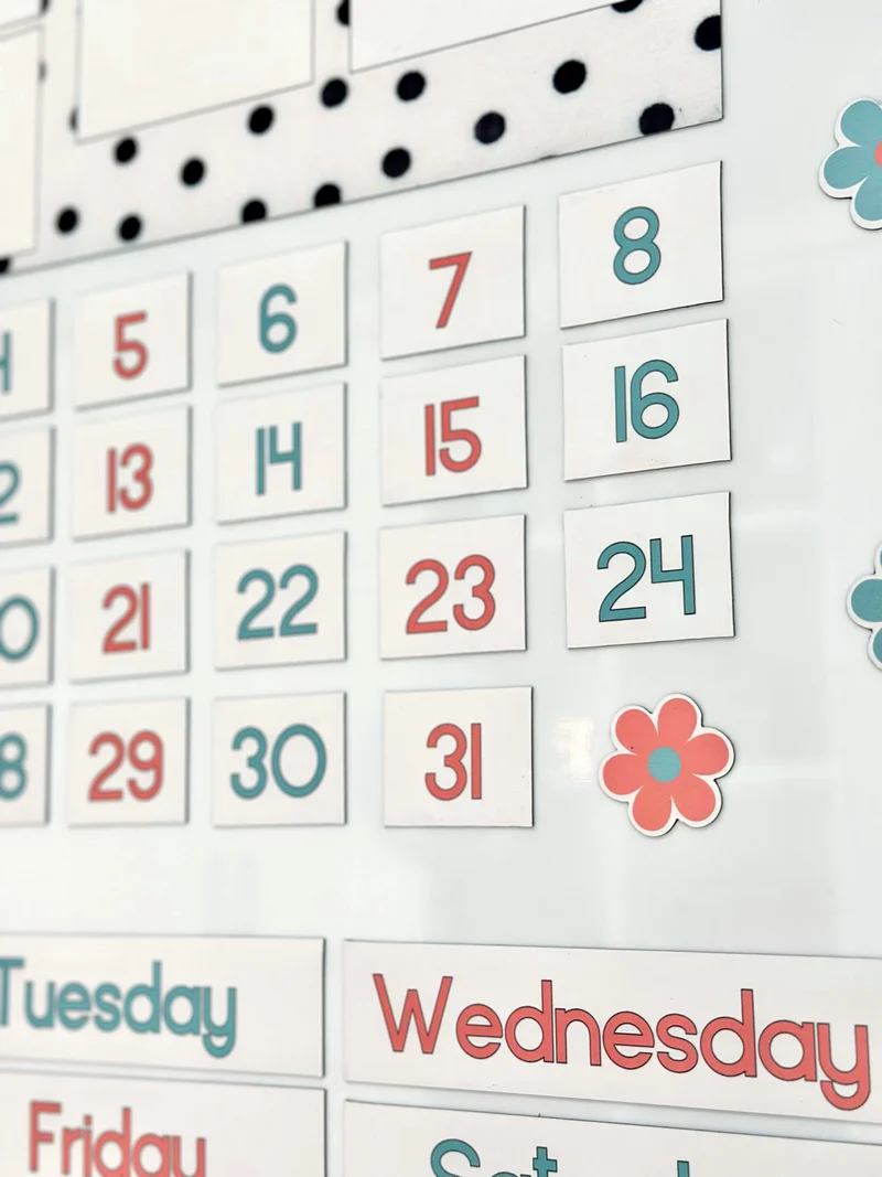 Polka dot Advanced Weather Calendar Chart