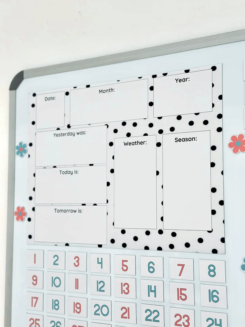 Polka dot Advanced Weather Calendar Chart