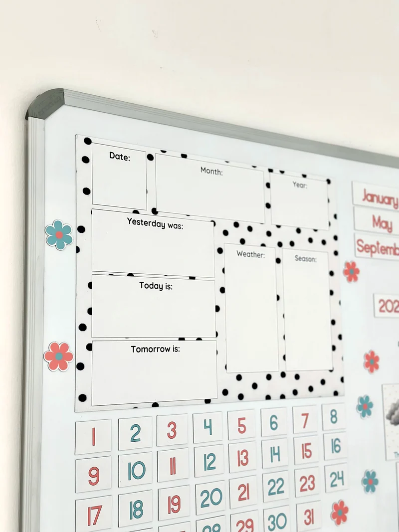 Polka dot Advanced Weather Calendar Chart