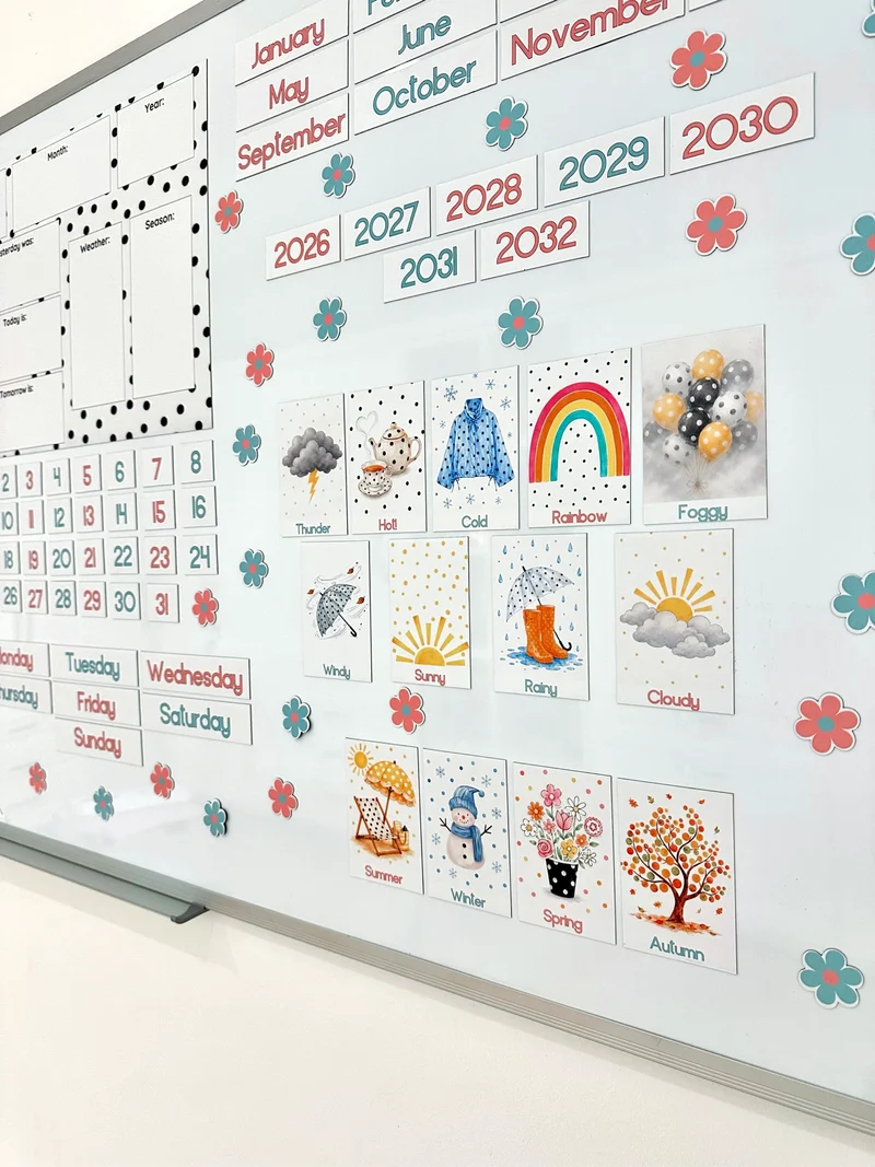 Polka dot Advanced Weather Calendar Chart