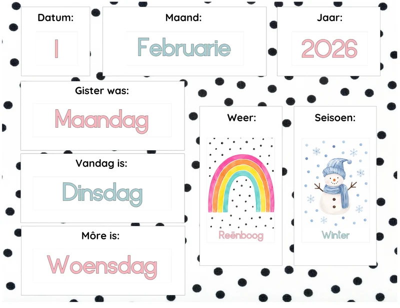Polka dot Advanced Weather Calendar Chart