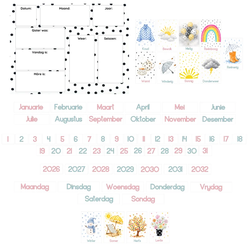 Polka dot Advanced Weather Calendar Chart