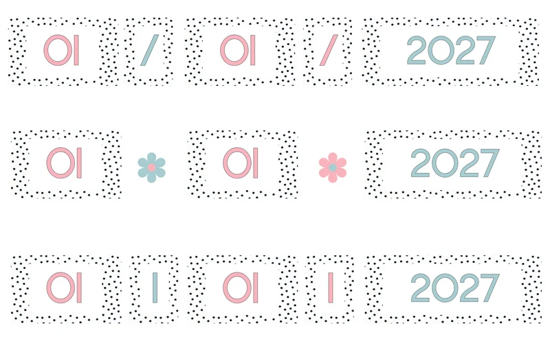 Polka Dot Math Calendar Set