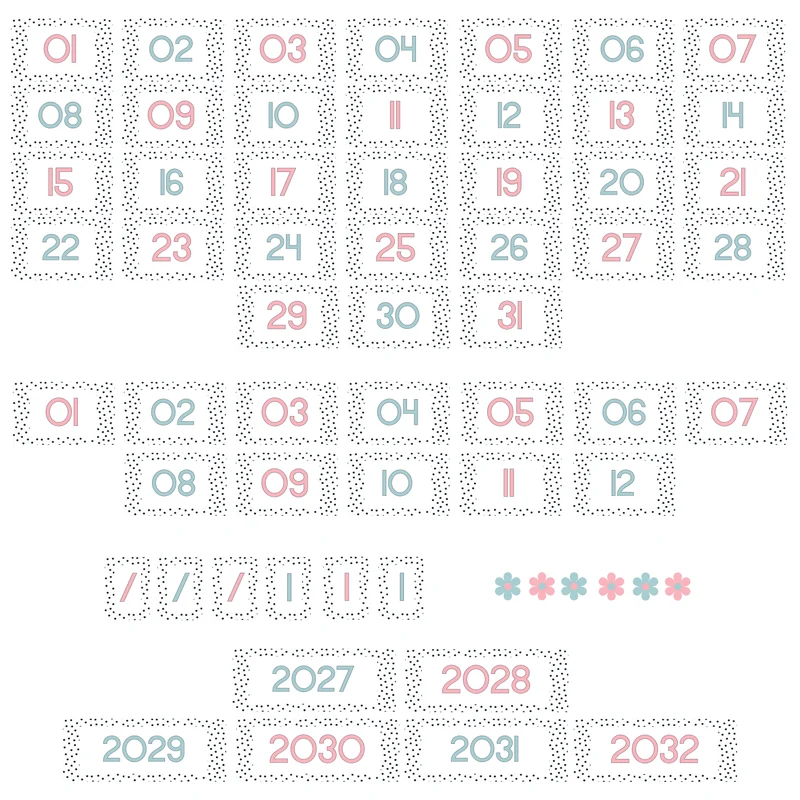 Polka Dot Math Calendar Set