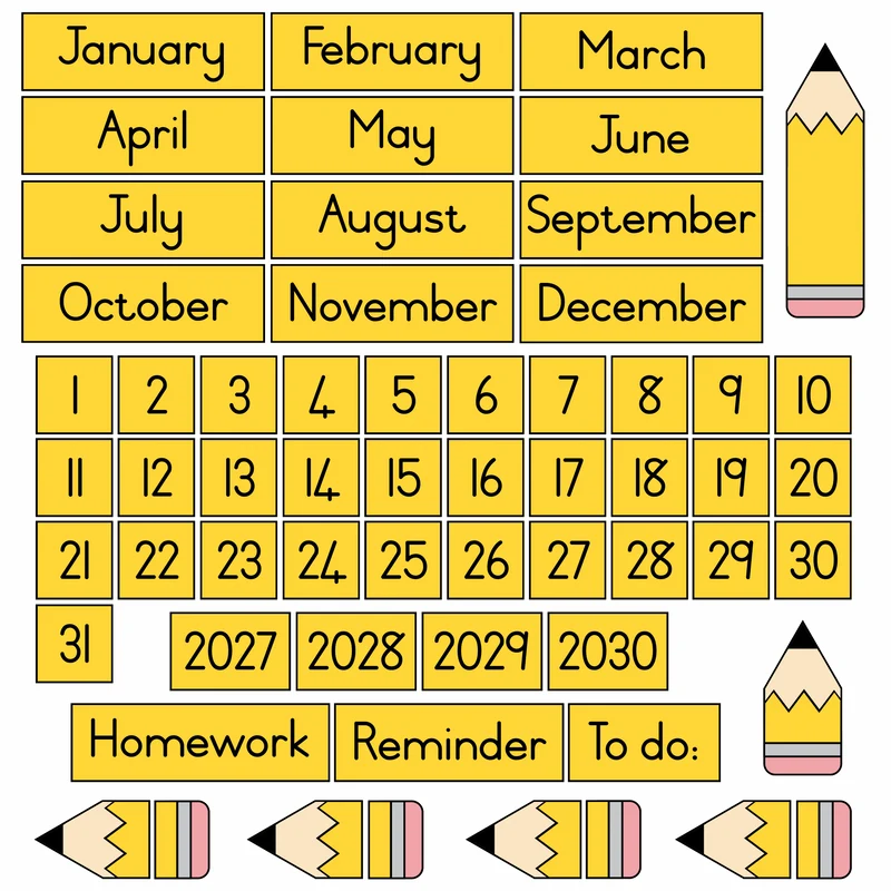 Pencil Calender Set