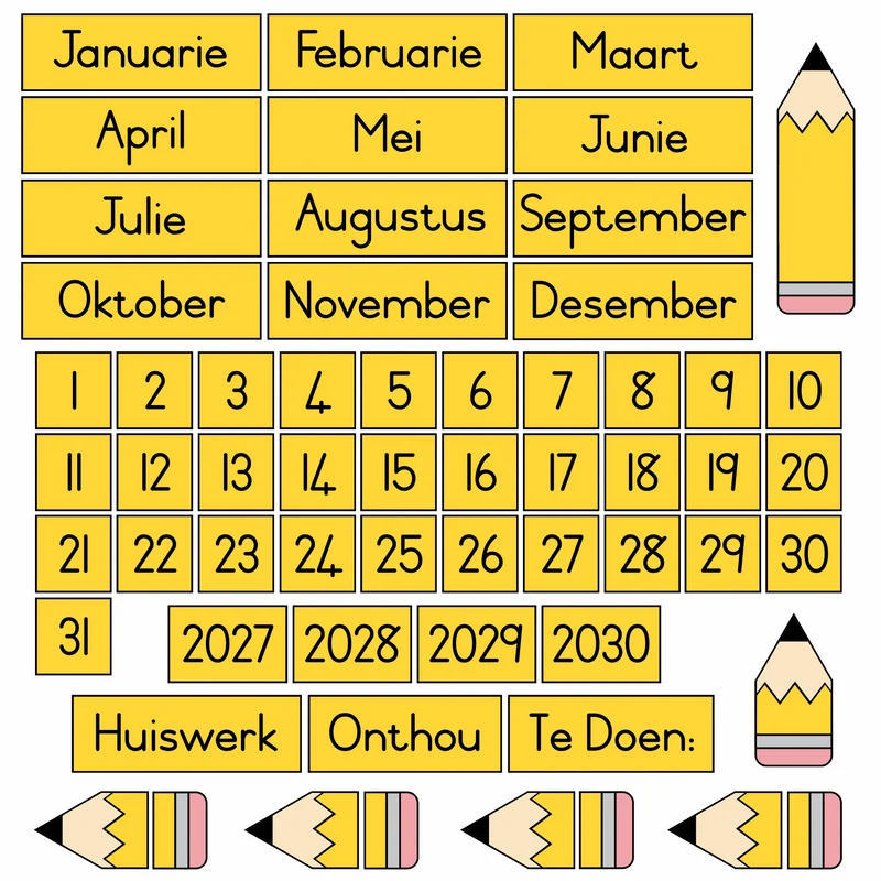 Pencil Calender Set